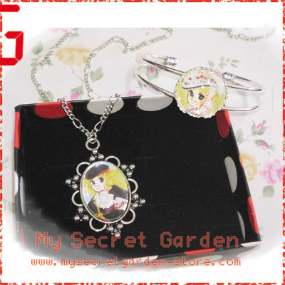 Candy Candy キャンディ・キャンディ Candice White Ardlay anime Cabochon Necklace and Bracelet Set  Candy Candy キャンディ・キャンディ Candice White Ardlay anime Cabochon Necklace and Bracelet Set